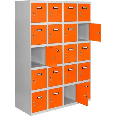 Simonlocker Montadas Taquilla Desm.5 Puertas 4/20 400 1800x1600x500 Mm Grey / Orange One Size Simonlocker Montadas Taquilla Desm.5 Puertas 4/20 400 1800x1600x500 Mm Grey / Orange One Size