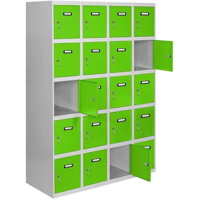 Simonlocker Montadas Taquilla Desm.5 Puertas 4/20 400 1800x1600x500 Mm Grey / Green One Size Simonlocker Montadas Taquilla Desm.5 Puertas 4/20 400 1800x1600x500 Mm Grey / Green One Size