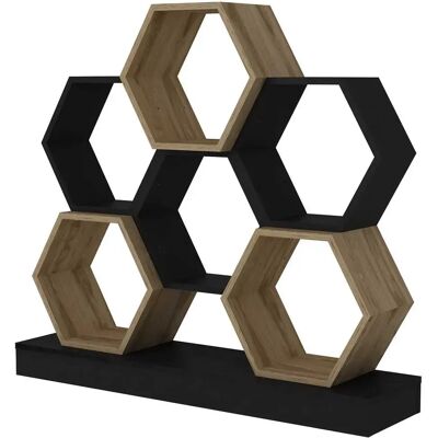 Wellhome Estantería 120x30x109 Cm Black / Oak One Size Wellhome Estantería 120x30x109 Cm Black / Oak One Size