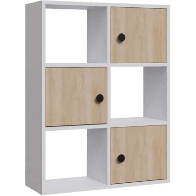 Wellhome Estantería 72x25x93 Cm White / Oak One Size Wellhome Estantería 72x25x93 Cm White / Oak One Size