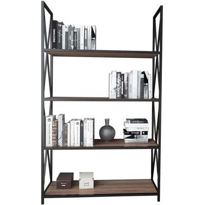 Wellhome Estantería 94x33x150 Cm Walnut / Black One Size Wellhome Estantería 94x33x150 Cm Walnut / Black One Size