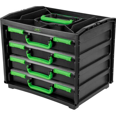 Jbm Caja Con 4 Estuches De Plástico Extraíbles Black / Green One Size Jbm Caja Con 4 Estuches De Plástico Extraíbles Black / Green One Size