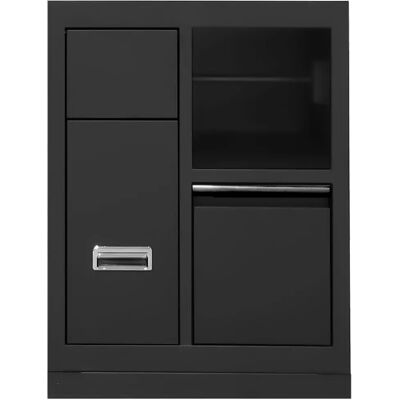 Jbm Armario 3 Drawers & Paper Reel Holder Black / Black One Size Jbm Armario 3 Drawers & Paper Reel Holder Black / Black One Size
