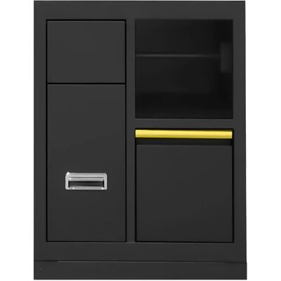 Jbm Armario 3 Drawers & Paper Reel Holder Black / Gold One Size Jbm Armario 3 Drawers & Paper Reel Holder Black / Gold One Size
