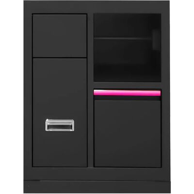 Jbm Armario 3 Drawers & Paper Reel Holder Black / Pink One Size Jbm Armario 3 Drawers & Paper Reel Holder Black / Pink One Size