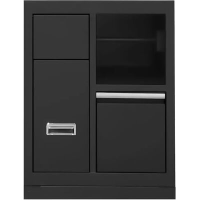 Jbm Armario 3 Drawers & Paper Reel Holder Black / Silver One Size Jbm Armario 3 Drawers & Paper Reel Holder Black / Silver One Size
