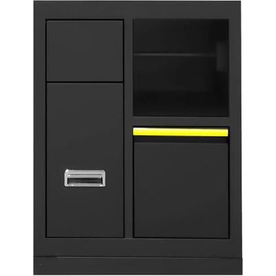 Jbm Armario 3 Drawers & Paper Reel Holder Black / Yellow One Size Jbm Armario 3 Drawers & Paper Reel Holder Black / Yellow One Size