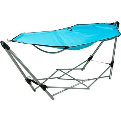 Basics Hamaca Plegable Con Soporte Light Blue 240 x 80 x 75 cm Basics Hamaca Plegable Con Soporte Light Blue 240 x 80 x 75 cm