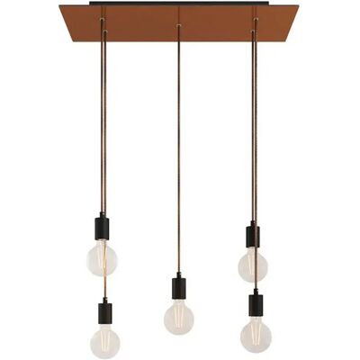 Creative Lámpara Colgante Rose-one Xxl 5 Falls With Light Bulb Satin Copper One Size Creative Lámpara Colgante Rose-one Xxl 5 Falls With Light Bulb Satin Copper One Size