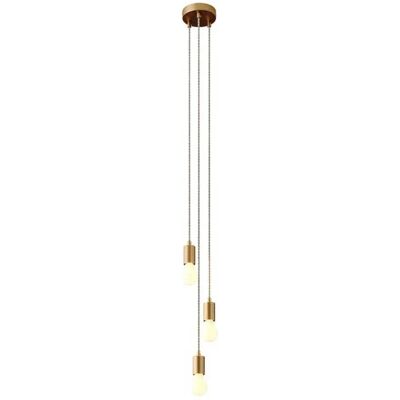 Creative Lámpara Colgante Multiple 3 Falls With Light Bulb Satin Brass One Size Creative Lámpara Colgante Multiple 3 Falls With Light Bulb Satin Brass One Size