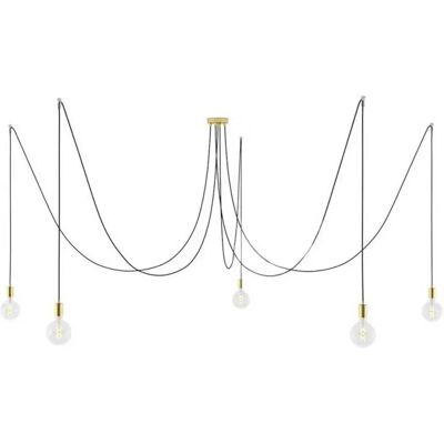 Creative Lámpara Colgante Spider 5 Falls With Light Bulb Brass One Size Creative Lámpara Colgante Spider 5 Falls With Light Bulb Brass One Size