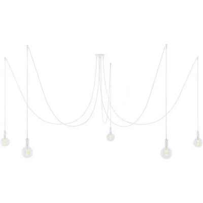 Creative Lámpara Colgante Spider 5 Falls With Light Bulb White One Size Creative Lámpara Colgante Spider 5 Falls With Light Bulb White One Size