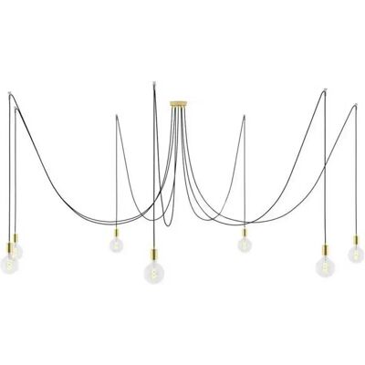 Creative Lámpara Colgante Spider 7 Falls With Light Bulb Brass One Size Creative Lámpara Colgante Spider 7 Falls With Light Bulb Brass One Size