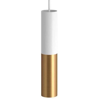 Creative Lámpara Colgante Textil Doble Tub-e14 Matt White / Satin Brass One Size Creative Lámpara Colgante Textil Doble Tub-e14 Matt White / Satin Brass One Size