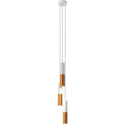 Creative Lámpara Colgante Doble Tub-e14 3 Falls Matte White / Satin Copper One Size Creative Lámpara Colgante Doble Tub-e14 3 Falls Matte White / Satin Copper One Size