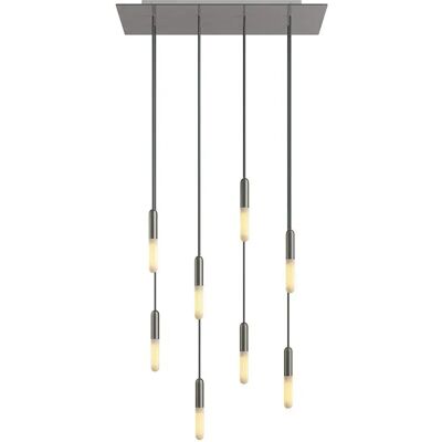 Creative Lámpara Colgante Rectangular Rose-one Xxl 8 Falls With Bulbs Satin Steel One Size Creative Lámpara Colgante Rectangular Rose-one Xxl 8 Falls With Bulbs Satin Steel One Size