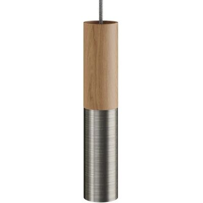 Creative Tubo-e14 De Madera Y Metal Para Foco Con Portalámparas De Doble Aro Neutral / Satin Titanium One Size Creative Tubo-e14 De Madera Y Metal Para Foco Con Portalámparas De Doble Aro Neutral / Satin Titanium One Size