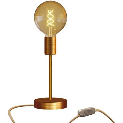 Creative Lámpara De Mesa Alzaluce Globo De Metal Con Enchufe De 2 Polos-regulador De Intensidad Satin Copper One Size Creative Lámpara De Mesa Alzaluce Globo De Metal Con Enchufe De 2 Polos-regulador De Intensidad Satin Copper One Size