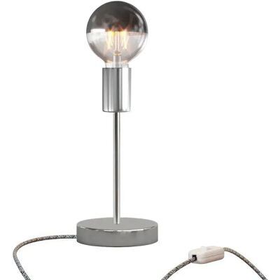 Creative Lámpara De Mesa Alzaluce Half Cup De Metal Con Enchufe De 2 Polos-interruptor Chrome One Size Creative Lámpara De Mesa Alzaluce Half Cup De Metal Con Enchufe De 2 Polos-interruptor Chrome One Size