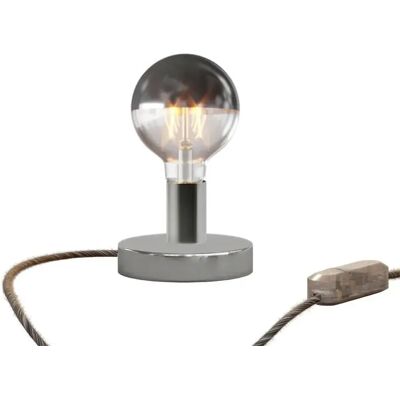 Creative Lámpara De Mesa Posaluce Half Cup De Metal Con Enchufe Bipolar-regulador De Intensidad Chrome One Size Creative Lámpara De Mesa Posaluce Half Cup De Metal Con Enchufe Bipolar-regulador De Intensidad Chrome One Size