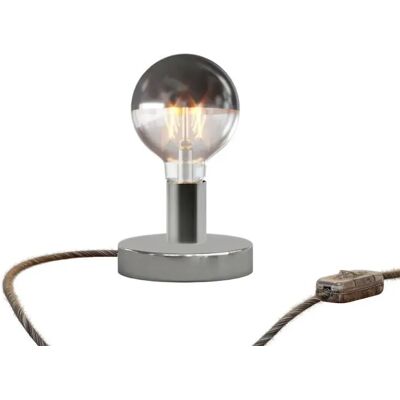 Creative Lámpara De Mesa Posaluce Half Cup De Metal Con Enchufe Bipolar-interruptor Chrome One Size Creative Lámpara De Mesa Posaluce Half Cup De Metal Con Enchufe Bipolar-interruptor Chrome One Size