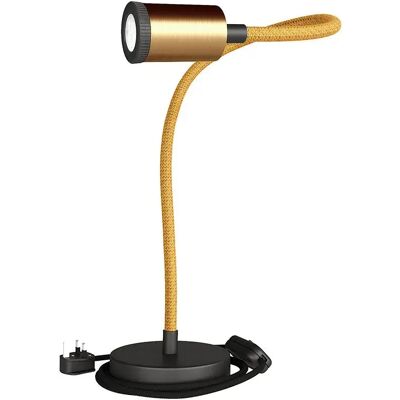 Creative Lámpara De Mesa Articulada Table Flex Gu1d0 Con Mini Foco Led Y Enchufe Inglés Black / Satin Brass One Size Creative Lámpara De Mesa Articulada Table Flex Gu1d0 Con Mini Foco Led Y Enchufe Inglés Black / Satin Brass One Size