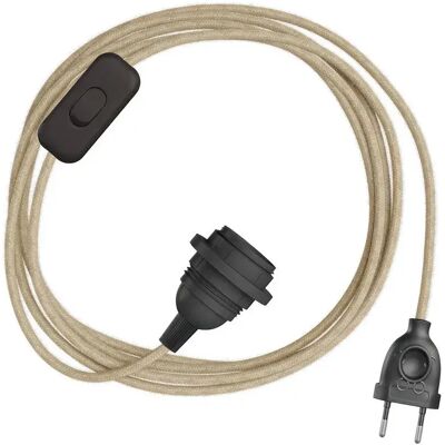 Creative Pantalla Para Lámpara Snakebis E27-juego De Cables Con Portalámparas. Cable De Tela De Color Y Enchufe De 2 Clavijas 1.8 M Jute One Size Creative Pantalla Para Lámpara Snakebis E27-juego De Cables Con Portalámparas. Cable De Tela De Color Y Enchufe De 2 Clavijas 1.8 M Jute One Size