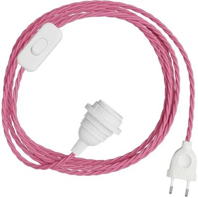 Creative Pantalla De Lámpara Snakebis Twisted E27-juego De Cable Con Portalámparas. Cable Trenzado De Tela Y Enchufe De Dos Clavijas 1.8 M Fuchsia One Size Creative Pantalla De Lámpara Snakebis Twisted E27-juego De Cable Con Portalámparas. Cable Trenzado De Tela Y Enchufe De Dos Clavijas 1.8 M Fuchsia One Size