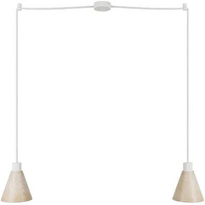Creative Lámpara Colgante Múltiple De 2 Luces Con Pantalla De Madera En Forma De Cono Con Bulb Matte White One Size Creative Lámpara Colgante Múltiple De 2 Luces Con Pantalla De Madera En Forma De Cono Con Bulb Matte White One Size