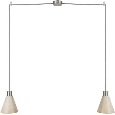 Creative Lámpara Colgante Múltiple De 2 Luces Con Pantalla De Madera En Forma De Cono Con Bulb Satin Titanium One Size Creative Lámpara Colgante Múltiple De 2 Luces Con Pantalla De Madera En Forma De Cono Con Bulb Satin Titanium One Size