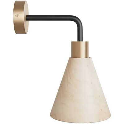 Creative Lámpara Fermaluce Con Pantalla Cónica De Madera Y Extensión Curva Con Bulb Satin Brass One Size Creative Lámpara Fermaluce Con Pantalla Cónica De Madera Y Extensión Curva Con Bulb Satin Brass One Size