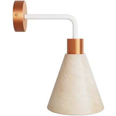 Creative Lámpara Fermaluce Con Pantalla Cónica De Madera Y Extensión Curva Con Bulb Satin Copper One Size Creative Lámpara Fermaluce Con Pantalla Cónica De Madera Y Extensión Curva Con Bulb Satin Copper One Size