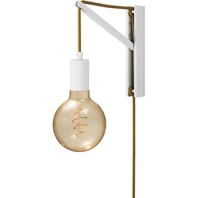 Creative Aplique De Pared Metálico Con Enchufe Con Bulb White One Size Creative Aplique De Pared Metálico Con Enchufe Con Bulb White One Size