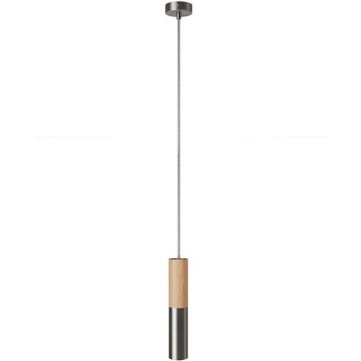 Creative Lámpara Colgante Con Cable Textil Y Doble Pantalla E14 De Madera Y Metal Sin Bombilla Satin Titanium One Size Creative Lámpara Colgante Con Cable Textil Y Doble Pantalla E14 De Madera Y Metal Sin Bombilla Satin Titanium One Size