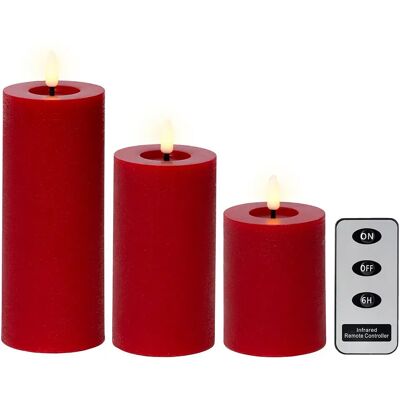 Lumineo Luz Decorativa 72699 Wax Candle 3 Unidades Red One Size Lumineo Luz Decorativa 72699 Wax Candle 3 Unidades Red One Size