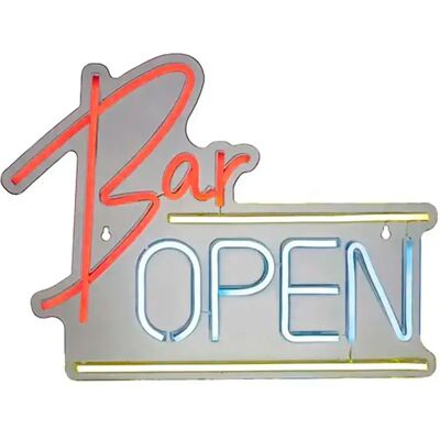 Lumineo Luz Decorativa Bar Open 40 X 30 X 1.5 Cm Red / White One Size Lumineo Luz Decorativa Bar Open 40 X 30 X 1.5 Cm Red / White One Size