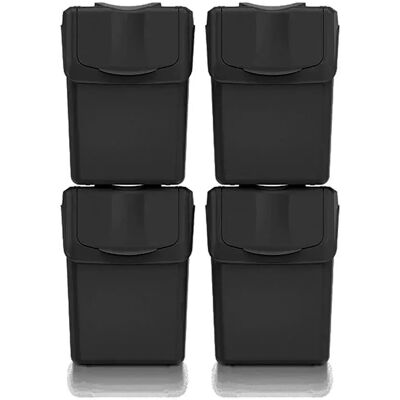 Keden Contenedores De Reciclaje Apilables Sortibox 80l Black One Size Keden Contenedores De Reciclaje Apilables Sortibox 80l Black One Size