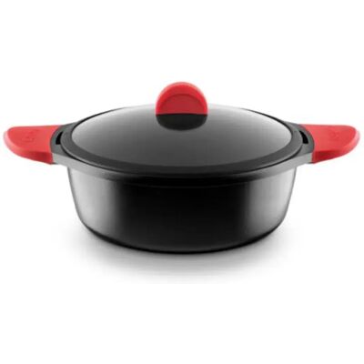Castey Cazo Tall+lid 28 Cm Black / Red One Size Castey Cazo Tall+lid 28 Cm Black / Red One Size