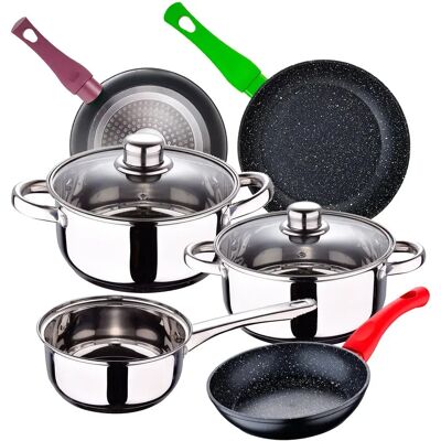 San Ignacio Juego de Cocina Inoxidable 5 Piezas - Compatible con Inducción San Ignacio Juego de Cocina Inoxidable 5 Piezas - Compatible con Inducción