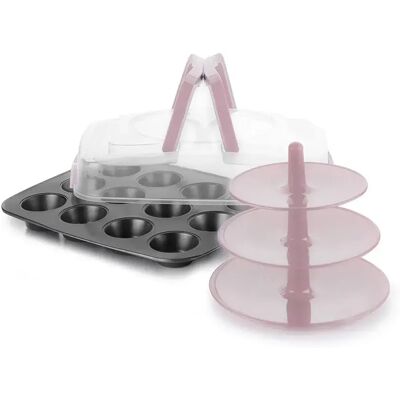 Ibili Molde Para Muffins De 12 Cavidades Con Tapa Y Soporte Black One Size Ibili Molde Para Muffins De 12 Cavidades Con Tapa Y Soporte Black One Size