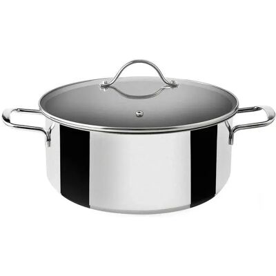 Olla de acero inoxidable para inducción Supreme con tapa de vidrio - 22cm Olla de acero inoxidable para inducción Supreme con tapa de vidrio - 22cm