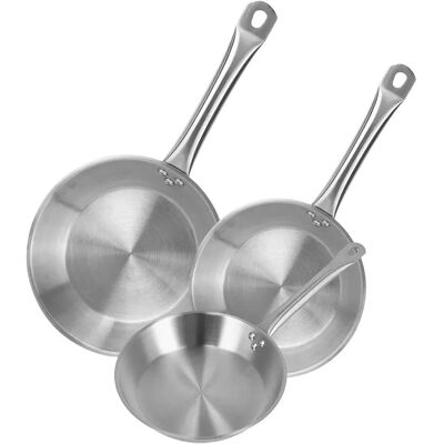 Wellhome Juego De Sartenes 22/24/26 Cm 3 Piezas Chrome Grey One Size Wellhome Juego De Sartenes 22/24/26 Cm 3 Piezas Chrome Grey One Size
