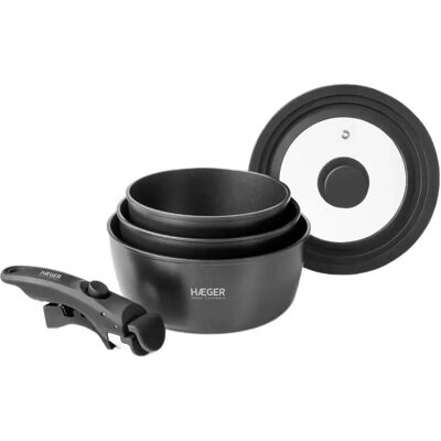 Haeger Juego De Ollas Pa-c05.020a Silver / Black One Size Haeger Juego De Ollas Pa-c05.020a Silver / Black One Size