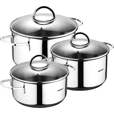 Juego de Ollas Bergner Classic Acero Inoxidable - 6 Piezas Juego de Ollas Bergner Classic Acero Inoxidable - 6 Piezas