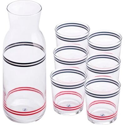 El Ganso Juego De Vasos 345ml With 1.2l Bottle 6 Unidades Clear / Blue / Red One Size El Ganso Juego De Vasos 345ml With 1.2l Bottle 6 Unidades Clear / Blue / Red One Size