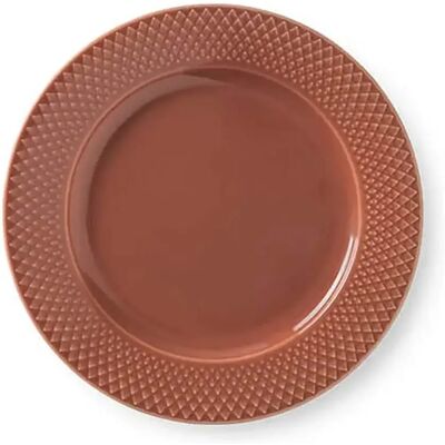 Plato de cena de porcelana Lyngby Rhombe - 23cm - Terracota Plato de cena de porcelana Lyngby Rhombe - 23cm - Terracota