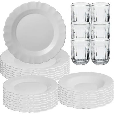 San Ignacio Juego De Vajilla Y Vasos 300ml 8 Unidades 24 Piezas White / Transparent One Size San Ignacio Juego De Vajilla Y Vasos 300ml 8 Unidades 24 Piezas White / Transparent One Size