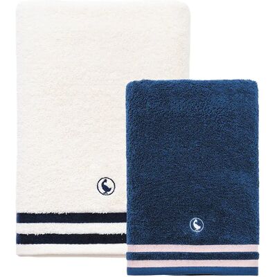 El Ganso Juego De Toallas 2 70x140 Cm White / Blue One Size El Ganso Juego De Toallas 2 70x140 Cm White / Blue One Size