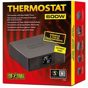 Exo Terra Termostato Con Temporizador Diurno Y Nocturno 600w Black One Size Exo Terra Termostato Con Temporizador Diurno Y Nocturno 600w Black One Size