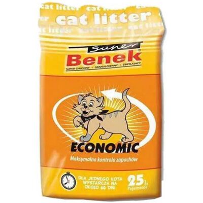Arena para gatos Super Benek Gris - 25 L - Eliminador de olores Arena para gatos Super Benek Gris - 25 L - Eliminador de olores